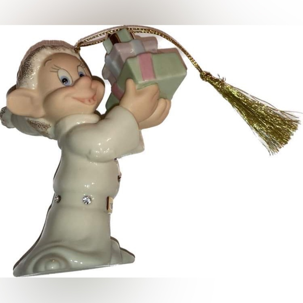 LENOX DOPEY’S HOLIDAY SURPRISE CHRISTMAS ORNAMENT NEW W/ CERT. OF AUTHENTICITY